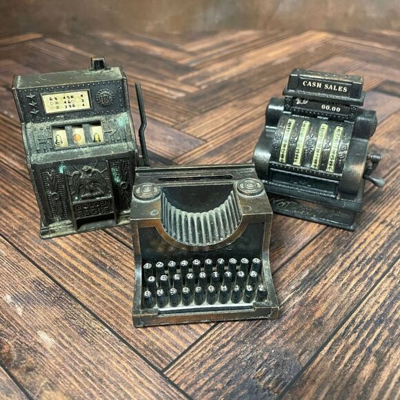 Other - Vintage Die-Cast Pencil Sharpeners – Cash Register, Gaming Machine & Typewriter